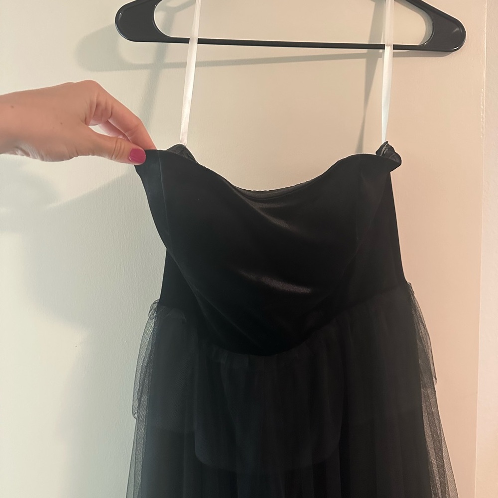 Revelry Strapless Black Layered Dress - Picture 2 of 7